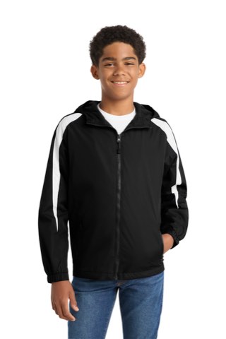 Youth Fleece-Lined Colorblock Jacket - Sport-Tek YST81, ready for custom embroidery or printing