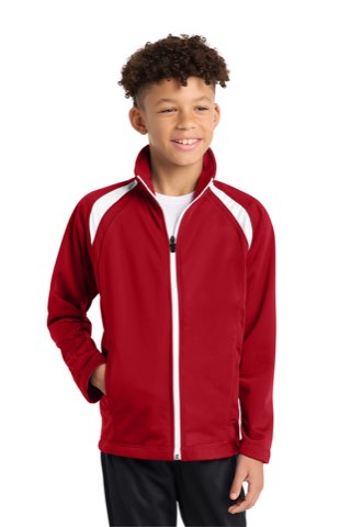 Youth Tricot Track Jacket - Sport-Tek YST90, ready for custom embroidery or printing