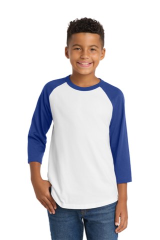 Youth Colorblock Raglan Jersey - Sport-Tek YT200, ready for custom embroidery or printing